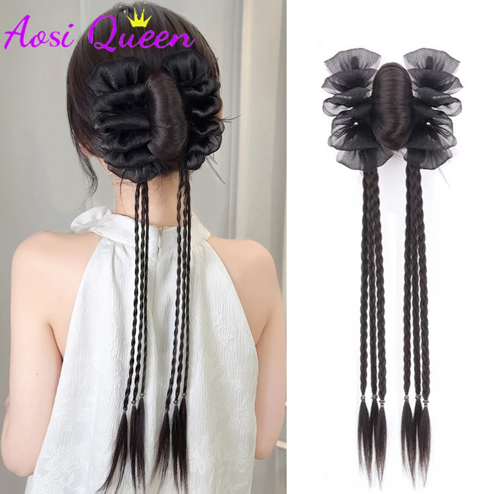 

AOSIQUEEN Synthetic Wig Women's Ponytail Double Synthetic Long Braid Hair Accessories New Chinese Ponytail Wig Daily