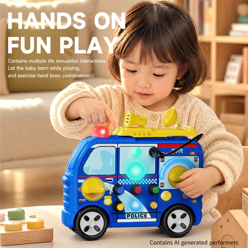 Enlightenment Cartoon Car Busy Car Children Game Machine Interests Cognitive Educational Toys Early Exploration Baby Gifts
