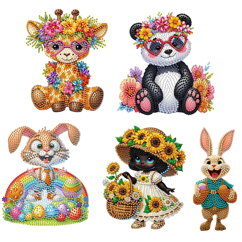 

2D Flat DIY Diamond Painting Kit Desktop Diamond Art Kits Acrylic Shaking Head Ornament Diamond Painting Desktop Ornaments Kit