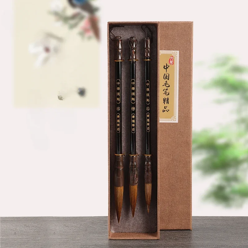 3Pcs/Set Weasel Hair Calligraphy Brushes Pen Lian Brush Writing Brush Set Chinese Landscape Art Painting Ink Brush Tinta China