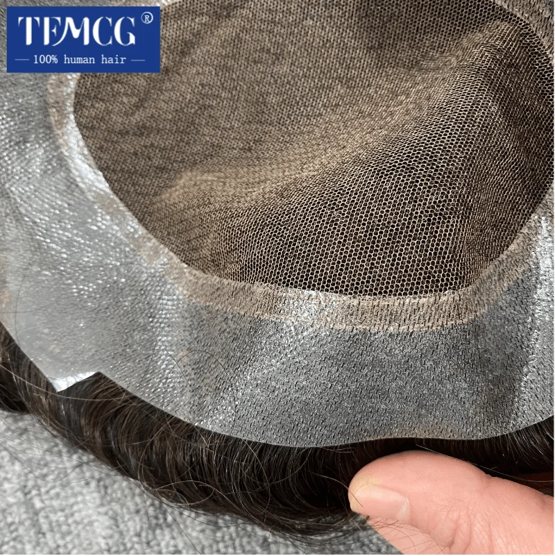 عالية الجودة أستراليا شعر مستعار للرجال 100% شعر بشري طبيعي الشعر المستعار الرجال السويسري الدانتيل الذكور الشعر الاصطناعية استبدال نظام الرجال شعر مستعار