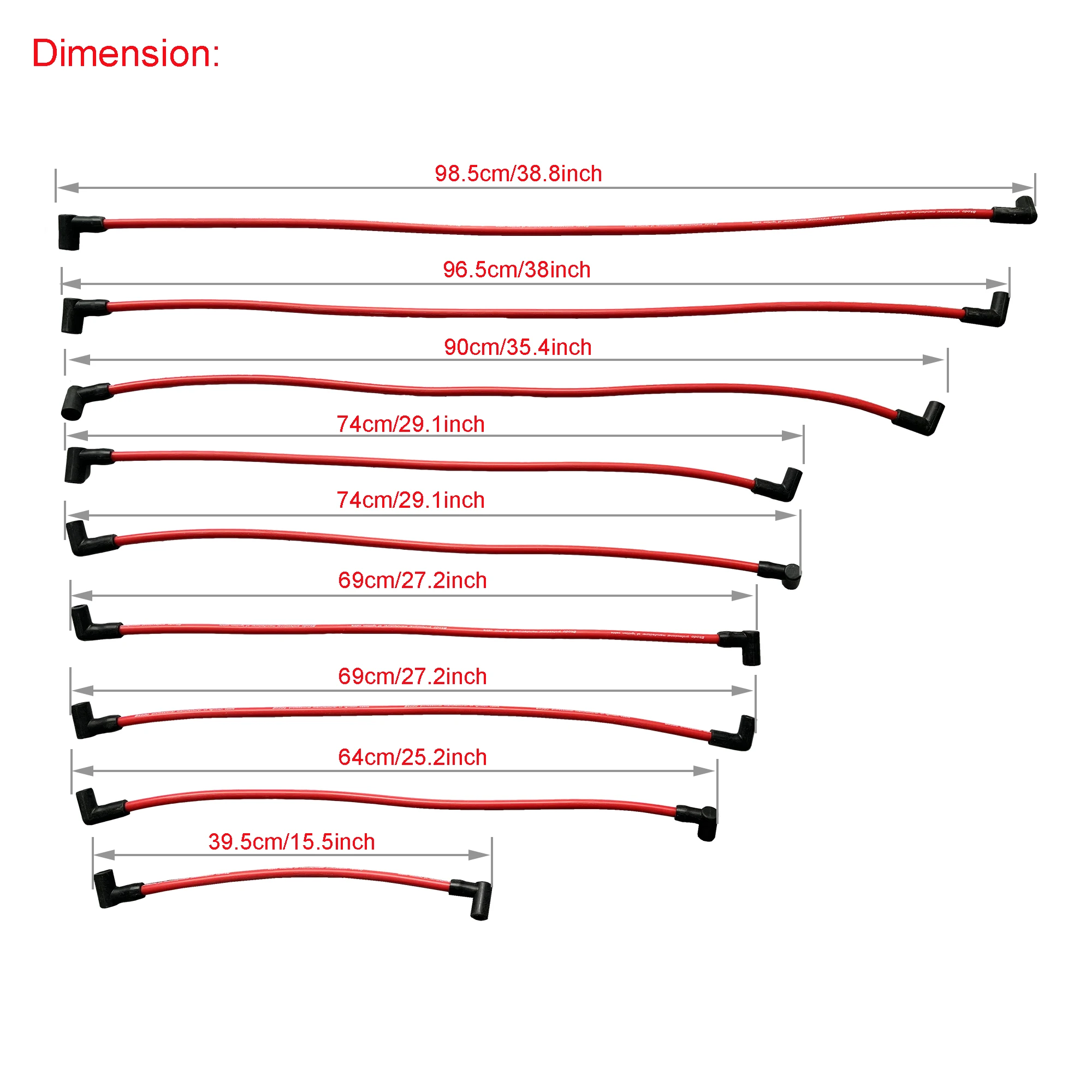 BONTO 10.5 mm Wires 9 Pcs Spark Plug Wire Set for HEI SBC BBC 350 383 454 Electronic High Performance