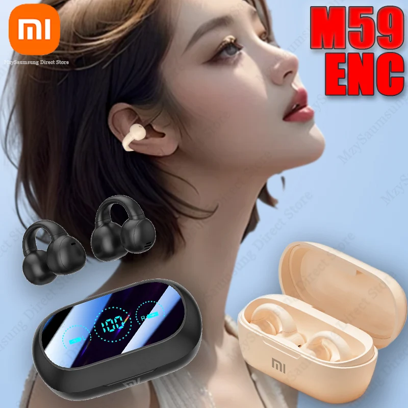 Xiaomi หูฟัง M59 ENC แบบหนีบหูไร้สายหูฟังสปอร์ตแบบเปิดหู Bluetooth5.3หูฟัง LED จอแสดงผลดิจิตอลหูฟังสเตอริโอไฮไฟพร้อมไมโครโฟน