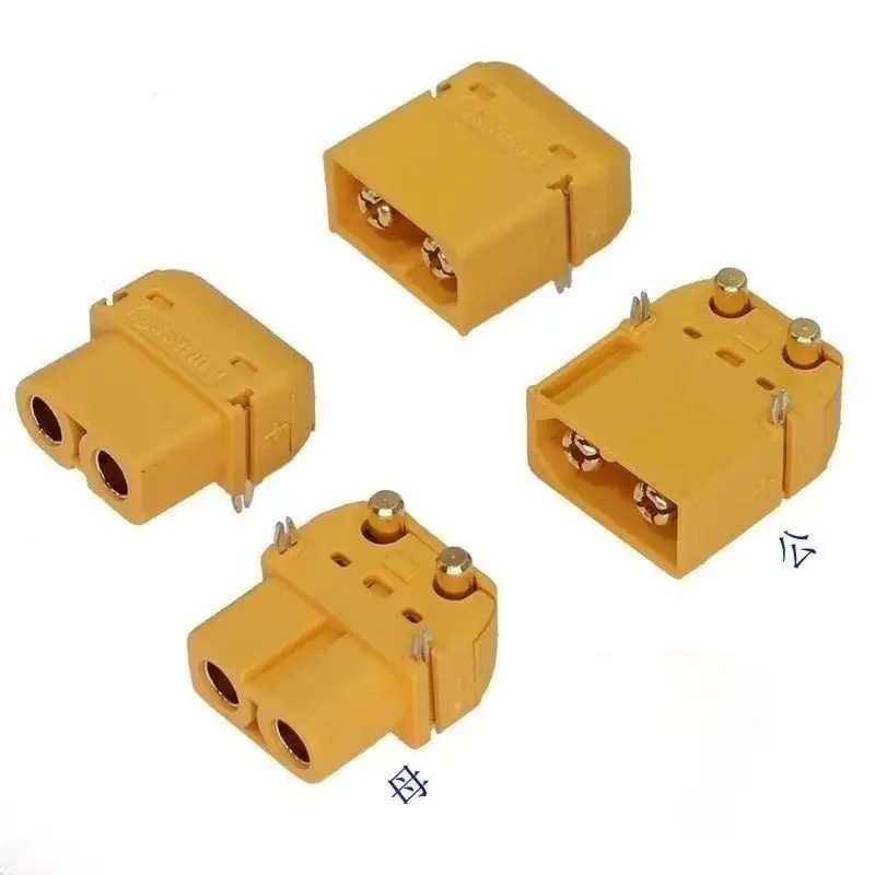 5Pcs/Lot Amass Original Genuine Xt60Pw-F Xt60Pw-M 90-Degree Bent Pcb Horizontal Model Aircraft Lithium Battery Plug Socket 60A High Current Connector