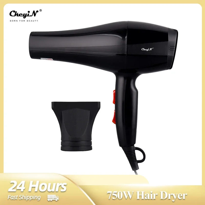 Professional 750W Hair Dryer with Concentrator Nozzles - Hot/Cold Wind Salon Tool