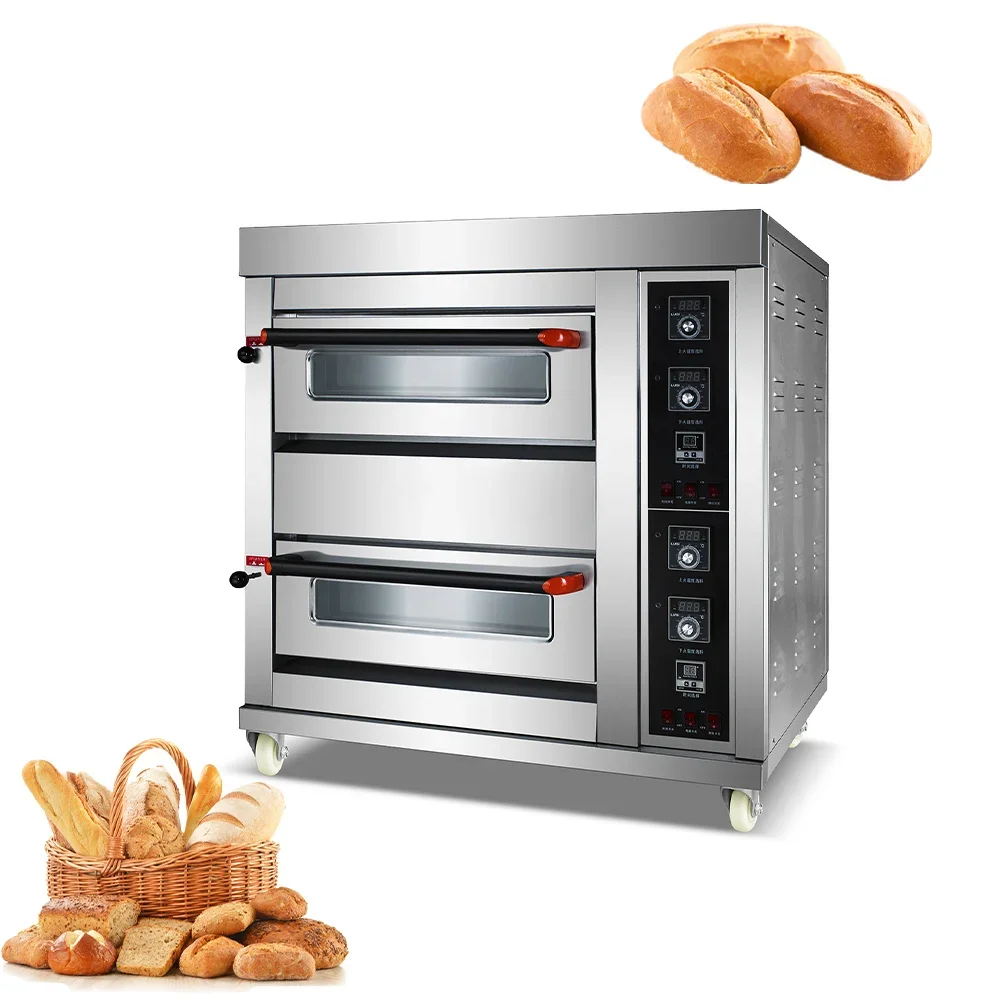 

Commercial Gas Baking Oven Roti Bread Oven Bakery Equipment For Sale Cake Oven Bakery 2 Decks 2 Trays