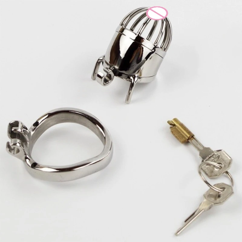 Small Penis Lock Male Stainless Steel Cock Cage Chastity Device Penis Lock Erotic Bondage Husband Loyalty Big Metal Cock Cage view 4