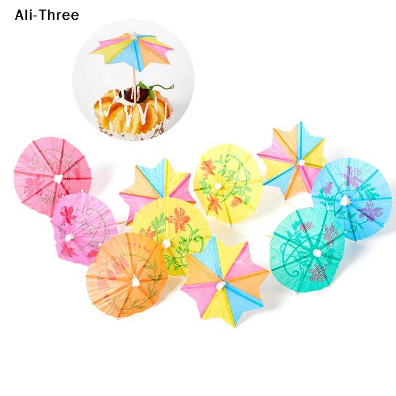 20-50 unidades de sombrillas de papel multicolor para cócteles, mini accesorios para bebidas de fiesta
