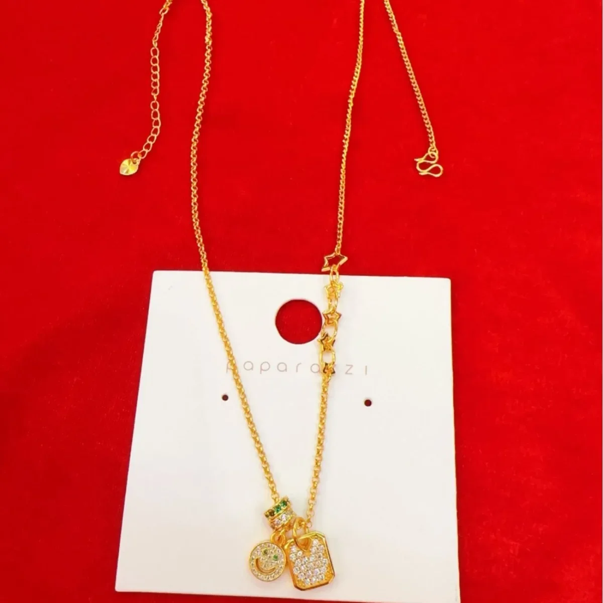 VivoGoldWomen's Smiling Face Necklace 9999 24K Real Gold High-end Light Luxury Fashionable Pendant Micro Inlaid Collarbone Chain