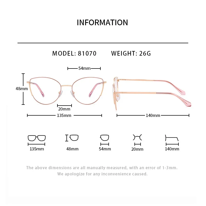 OLLYMURS Ретро модные очки по рецепту Сверхлегкий сплав в форме кошачьего глаза оптическая оправа для очков для мужчин женские очки 801070
