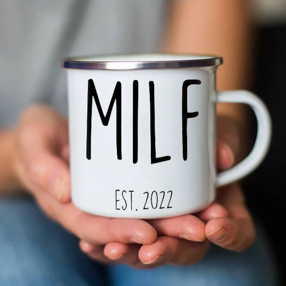 New Milf Est 2022 Mum Mother Gift First Mothers Day Mugs MILF Congratulations Coffee Mug Mom Drink Cup Baby Shower Gifts