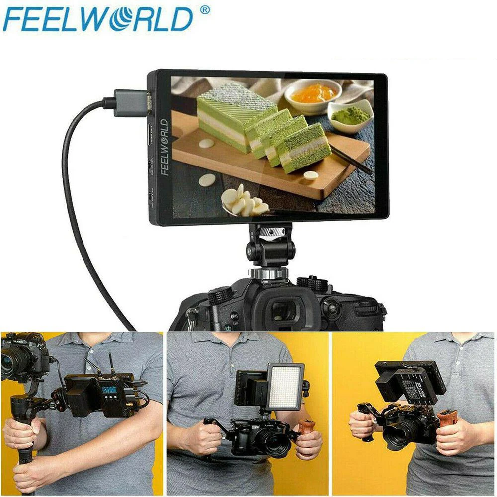 FEELWORLD F7 Pro 7 Inch 4K Field Monitor 3D LUT DSLR Touch Screen IPS HDR 50/60Hz 1920x1200 F970 External Power Kit