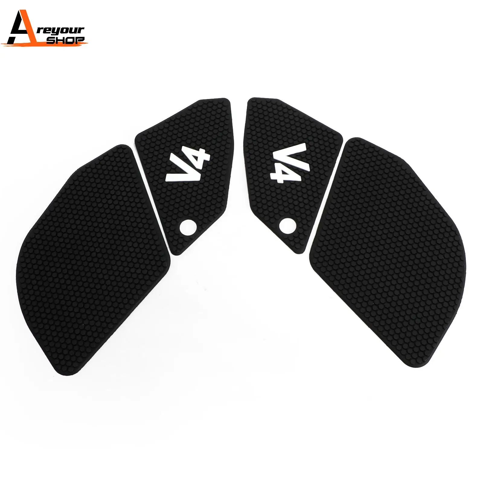 Areyourshop TANK SIDE KNEE PADS RUBBER GRIPS BLACK for DUCATI PANIGALE V4 / S / SP2 2022+