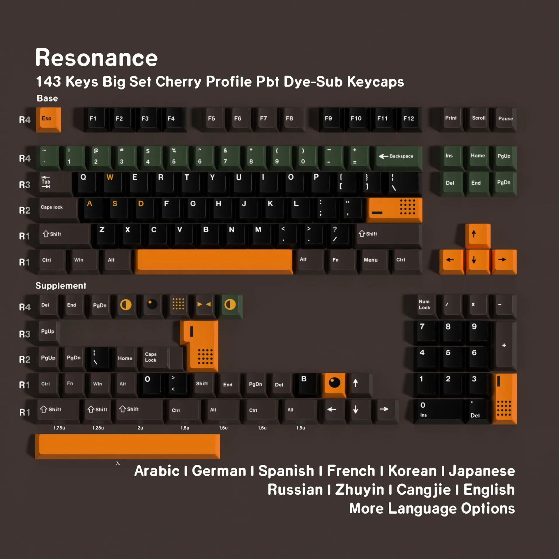 Russian Spanish French Germa UK Abnt2 Korean Japanese Arabic Keycap Mechanical Keyboard Cherry Profile PBT Keycaps 7U ISO Enter