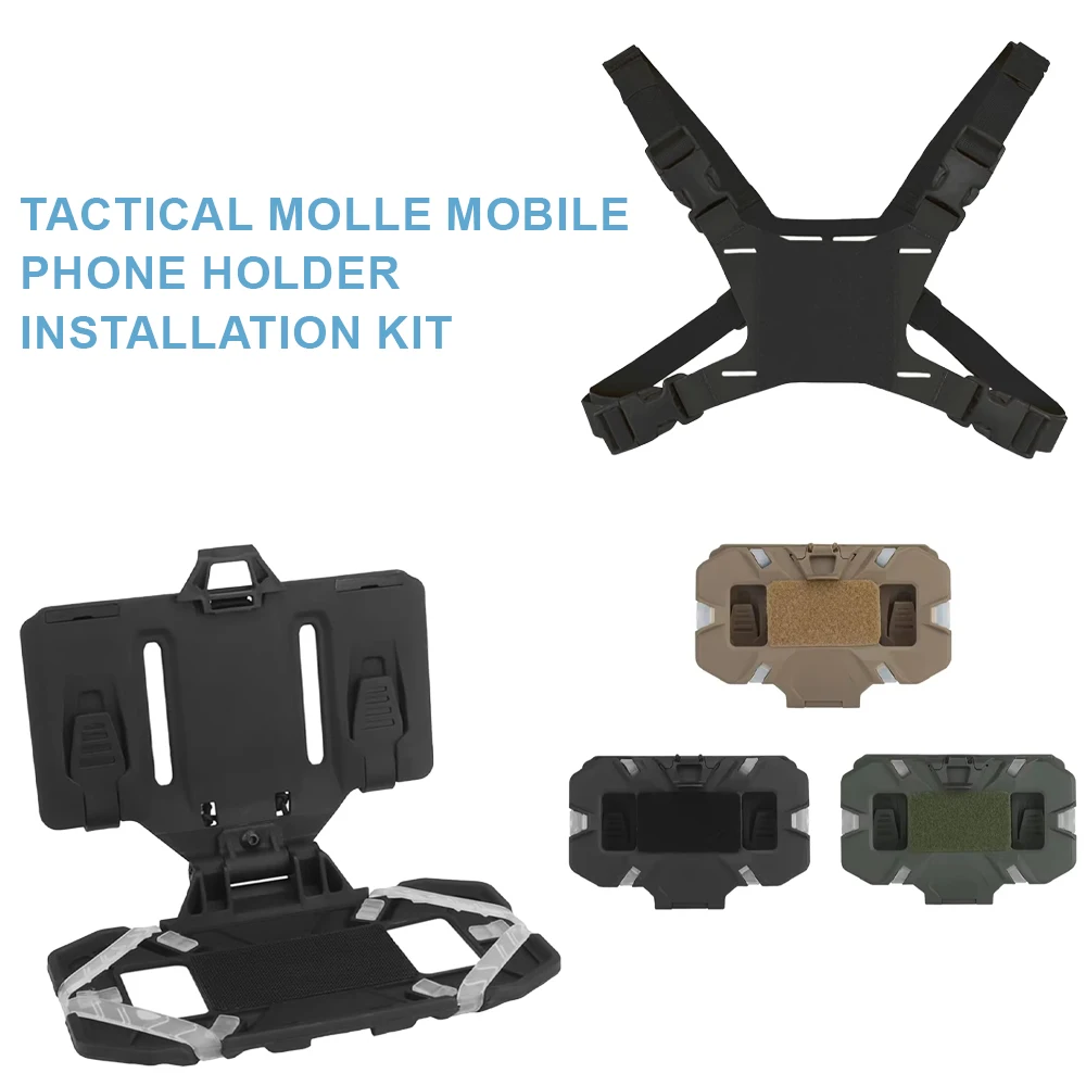 

Tactical Vest Phone Holder Foldable Cell Phone Board Plate Molle Carrier Board Molle Mount For 4.7"-6.7" Screen