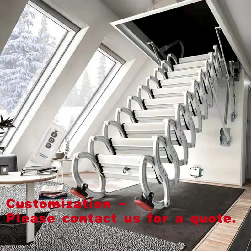 Customize.New Loft Ladder Telescopic Staircase Manual Folding Ladder Indoor Structure Attic
