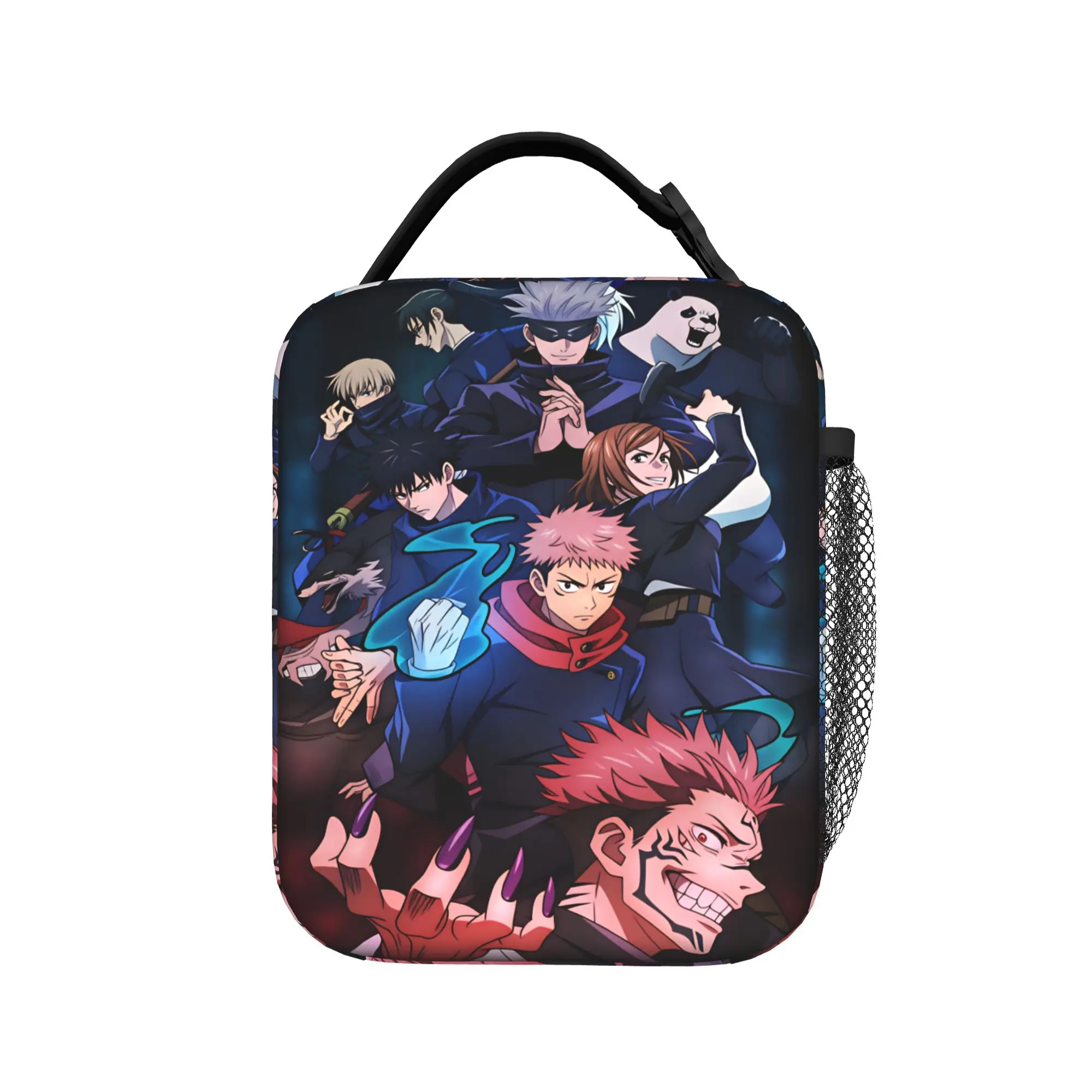 Satoru Gojo Comic Animation Lunch Bag  Convenient Lunch Box Women Picnic Print Cooler Bag Cute Oxford Thermal Lunch Bags