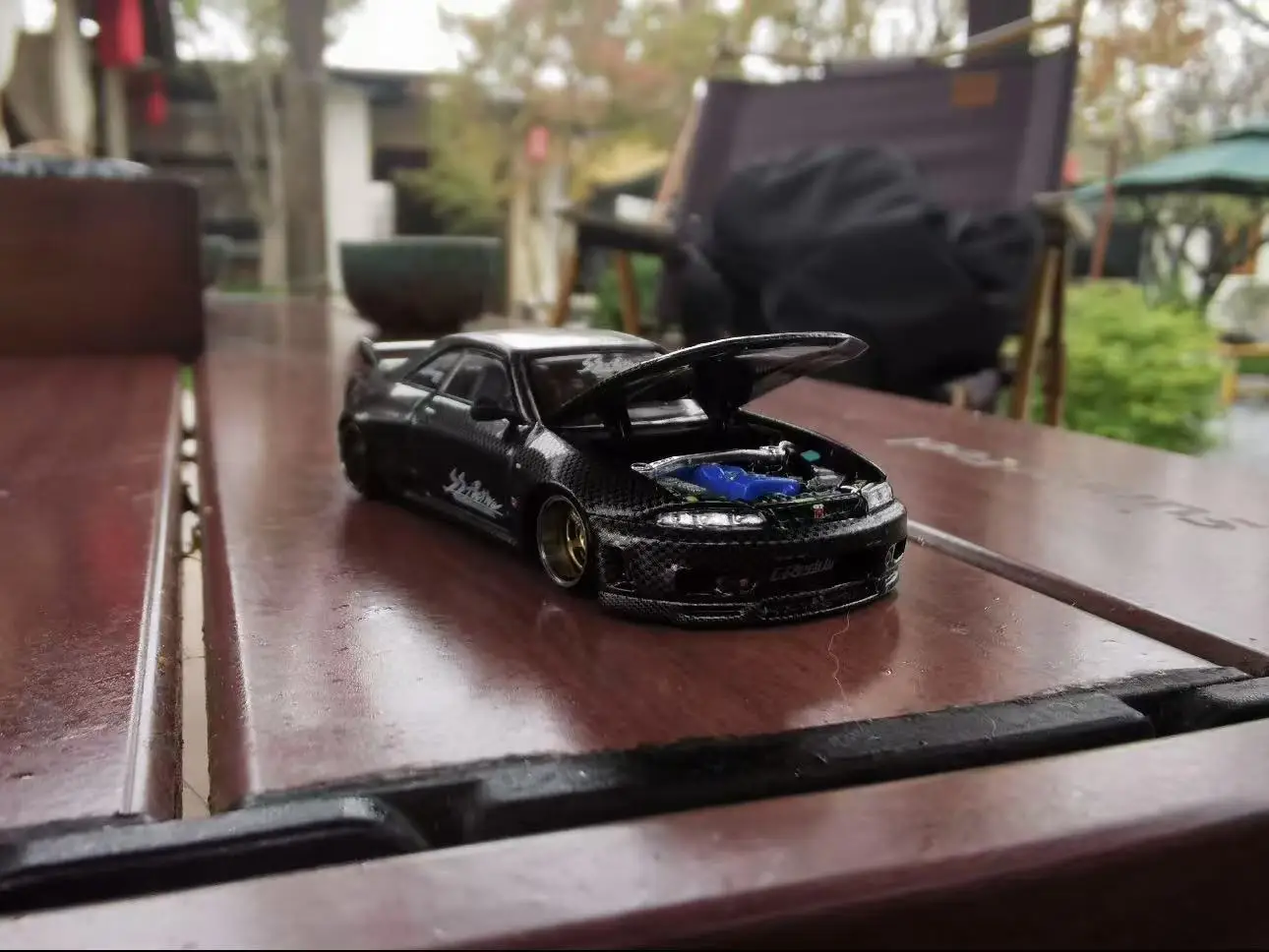 

MINIGT Coming Soon 1:64 Skyline GTR R33 Active Purple Carbon R V2 Открываемый капот Литая под давлением модель автомобиля Kaido House KHMG163