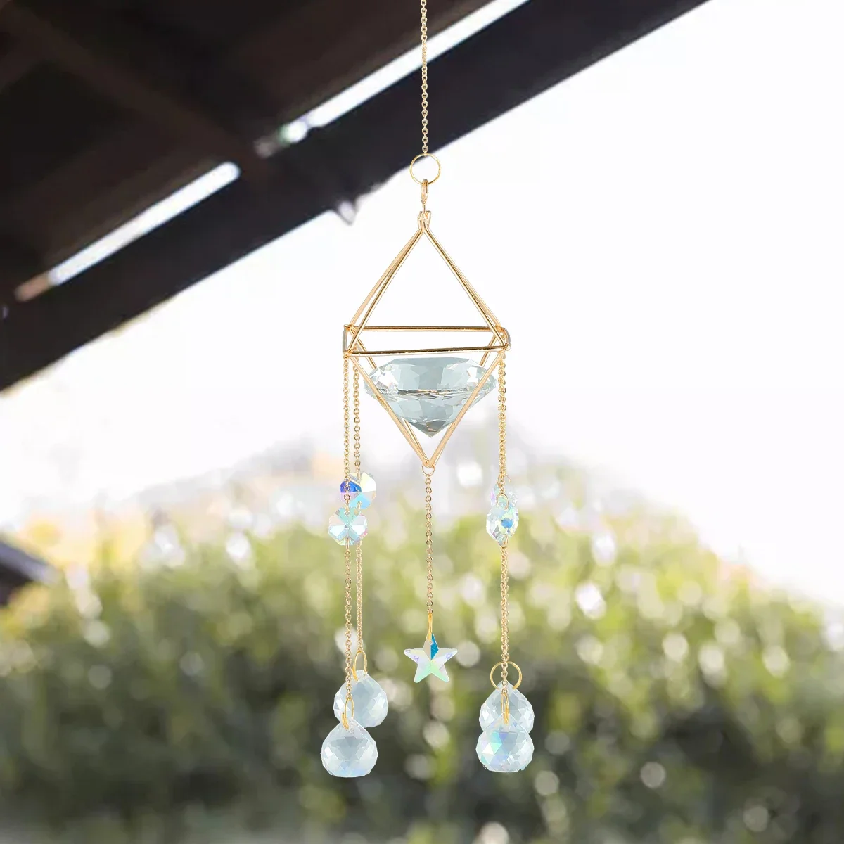 Crystal Sun catcher Colorful Crystal Prism Pendant Rainbow Maker DIY Window Hanging Crystal Decor for Home Window Garden Decor