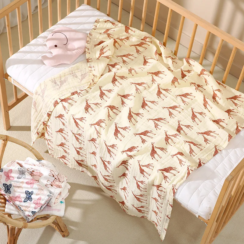 

Полотенце из марли из чистого хлопка, детское банное полотенце, пеленание для новорожденных, детское одеяло