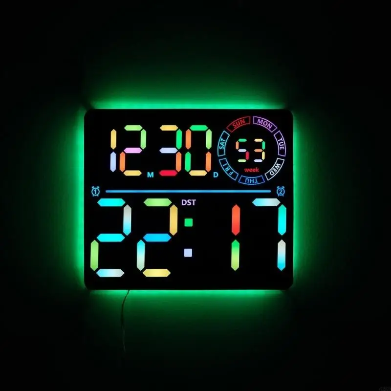 62KD Multifunctional Digital Clock With Backlight And Adjustable Brightness For Living Room Bedroom And Offices Decoration