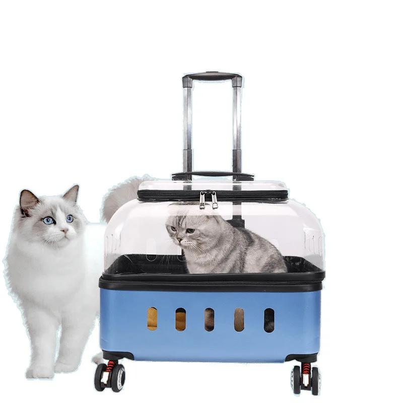 

Transparent outgoing breathable portable cat suitcase