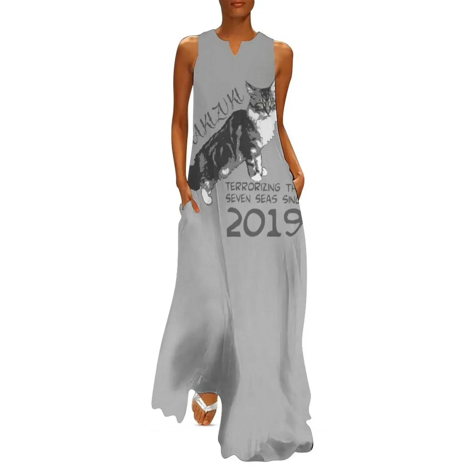 

Akizuki Maine Coon Cat Terrorizing The Sea Long Dress dress for women dresses for womens 2025 prom dresses 2025 Dress