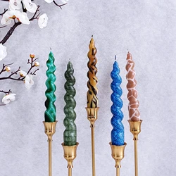 2PCS 9.8 Inch Unscented Candles Animal Pattern Handmade Spiral Stick Candles Premium Printing Home Decor Gift Candles