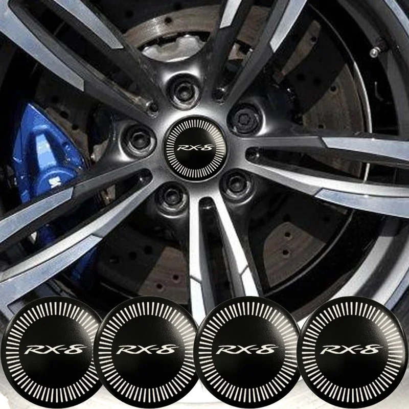 4pcs 56/60/65mm Alloy Car Wheel Hub Center Stickers for Mazda RX-8 Logo AXELA CX-3 CX-4 CX-5 CX-9 CX-30 MPS MX-5 RX-7 Skyactiv