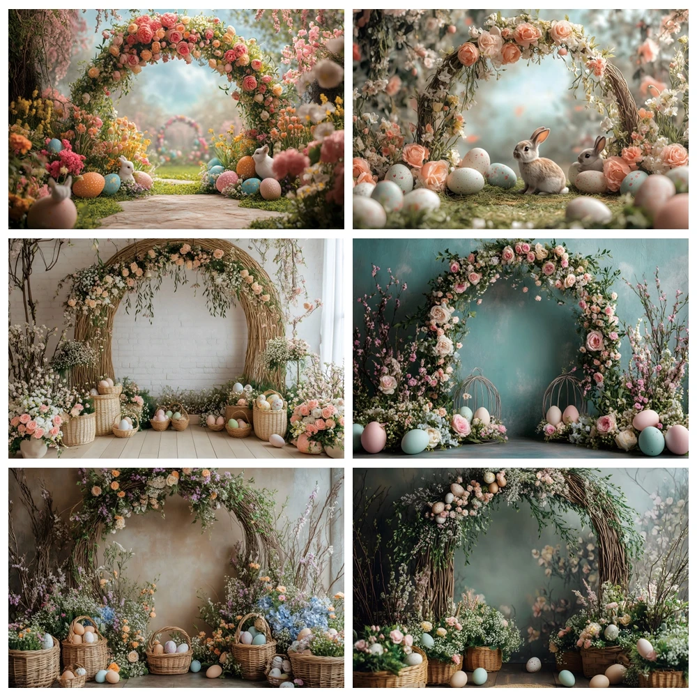 ربيع عيد الفصح التصوير خلفية زهرة النبات قوس الكرمة جدار العشب الأخضر البيض استحمام الطفل الاطفال الكبار صورة خلفية الصورة