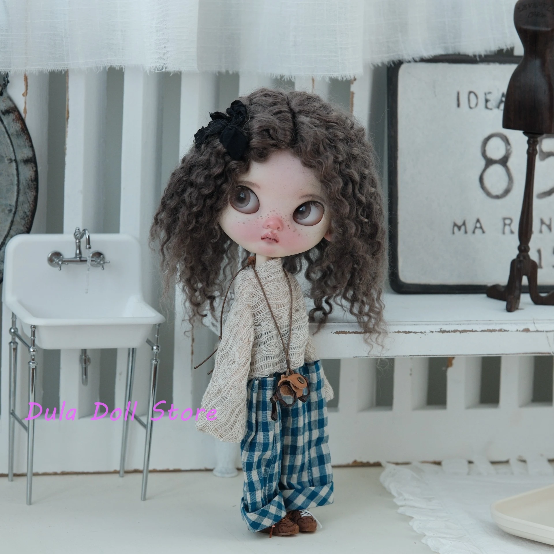 Ropa de muñeca Dula, top de punto minimalista de estilo callejero y pantalones a cuadros, conjunto Blythe ob24 ob22 ICY JerryB 1/6, accesorios para muñecas Bjd