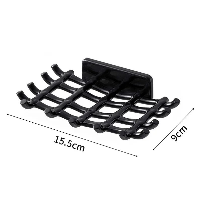 Bathroom Soap Holder Box Wall Mounted Drainage Shelf No Punching High-end Bathroom Soap Dish Rack Hook Home Storage Accessories