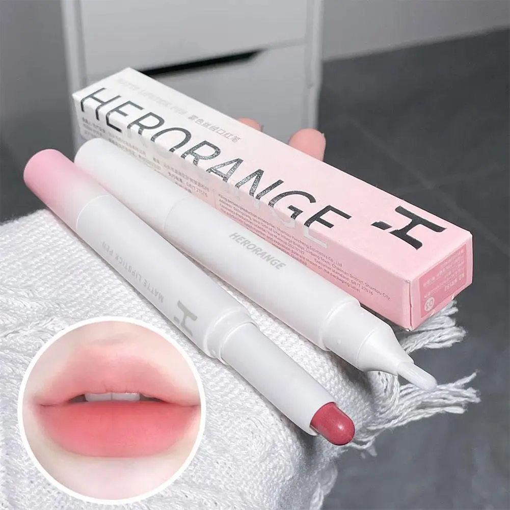 Tweekoppige Lippenstift Natuurlijke Fluwelen Matte Waterdichte Lange Gladde Make-Up Lippen Sexy Koreaanse Duurzame Cosmetica H0h5