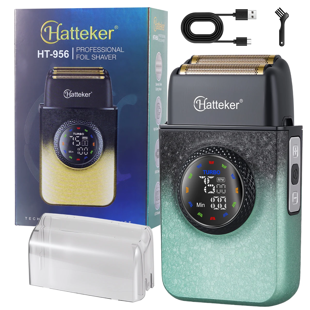 Hatteker Men's Electric Shaver Reciprocating Double Blade Razor Balding Machine Salon Quality Whitening Skin Care Device