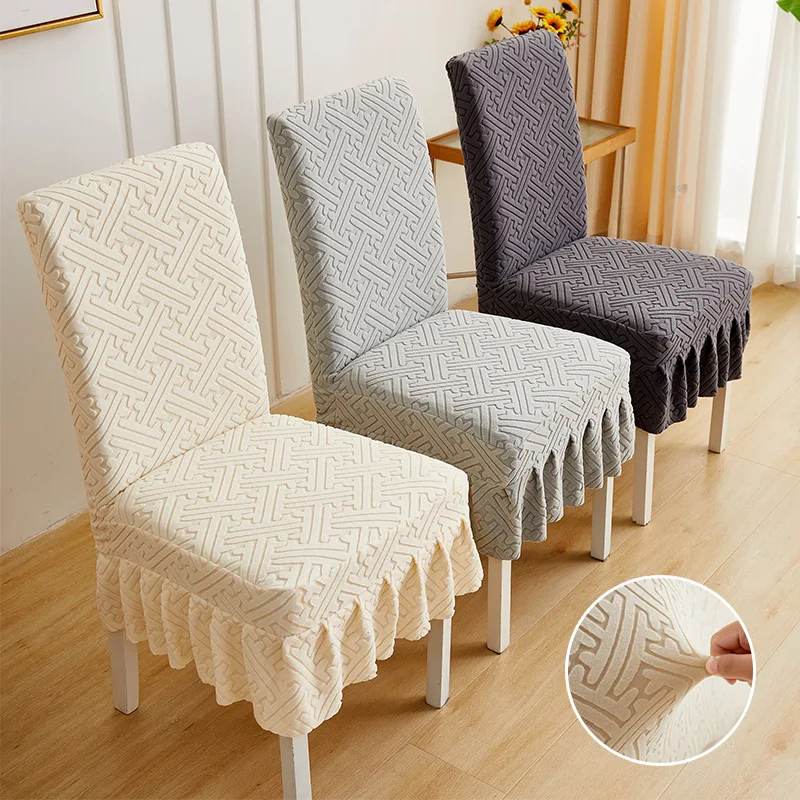 Jacquard fleece skirt household pendulum chair cover jacquard seat cushion cover universal elastic stool