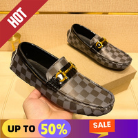 NEW Genuine Leather Loafers Men Design Moccasin Fashion Slip On Soft Flat Casual Men Shoes Male Footwear Handmade Boat Shoes