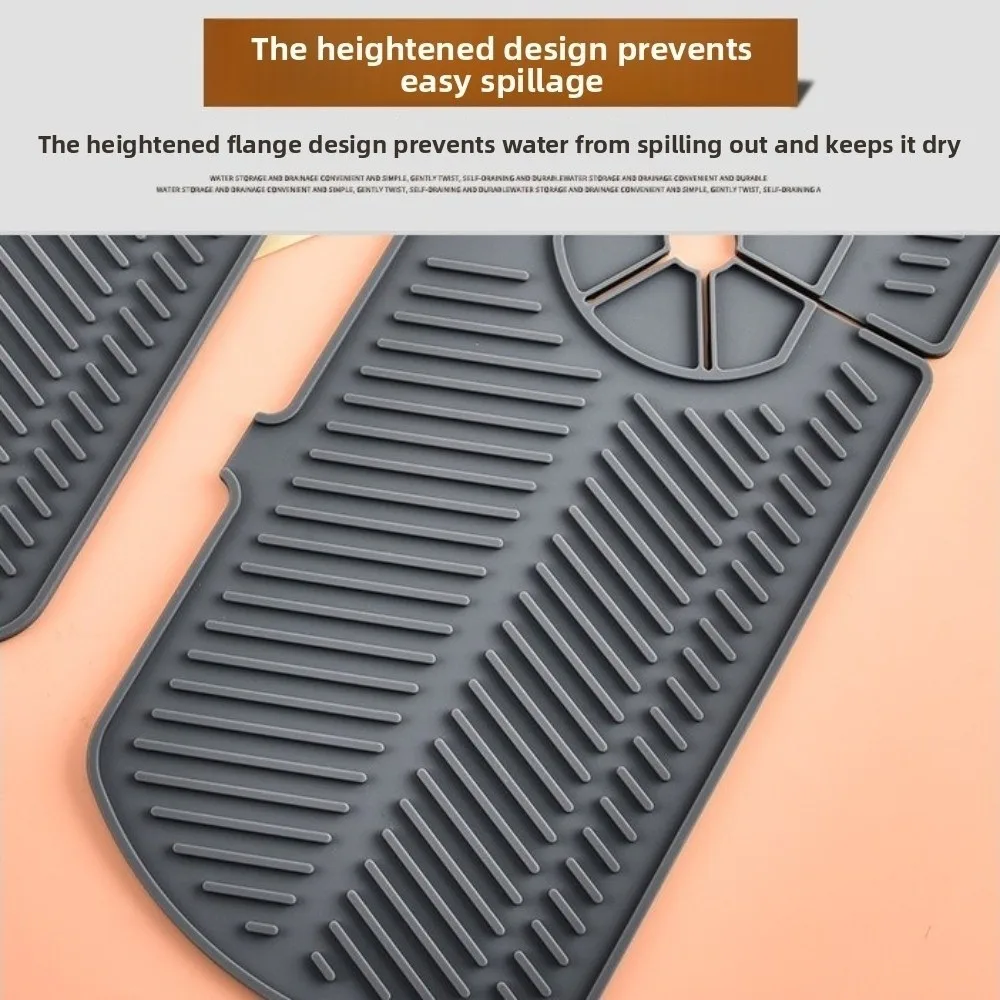 

Silicone Faucet Drain Pad Anti Slip Easy Clean Drain Drying Protector Splash-Proof Water Catcher Kitchen Sink Mat Bathroom Use