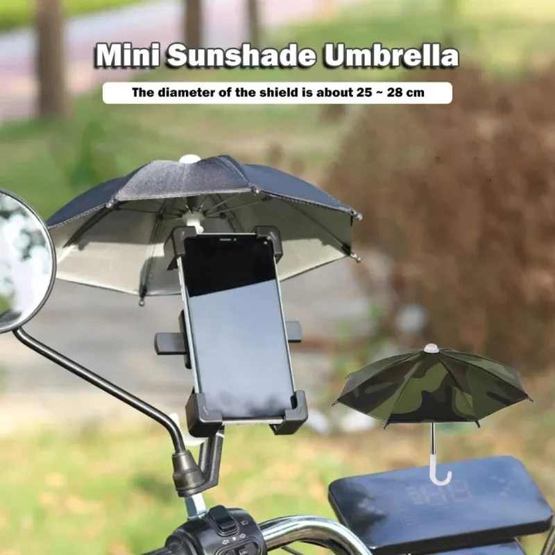 Motorcycle Mobile Phone Holder Umbrella Waterproof Rainproof Portable Mini Parasol Alloy Sun Shade Bicycle Umbrella for Riding