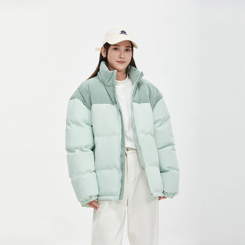 الشتاء الرجال النساء تقسم مقنعين سترة قطن 2025 فضفاضة ودافئة سميكة زوجين سترة الكورية نمط العالمي