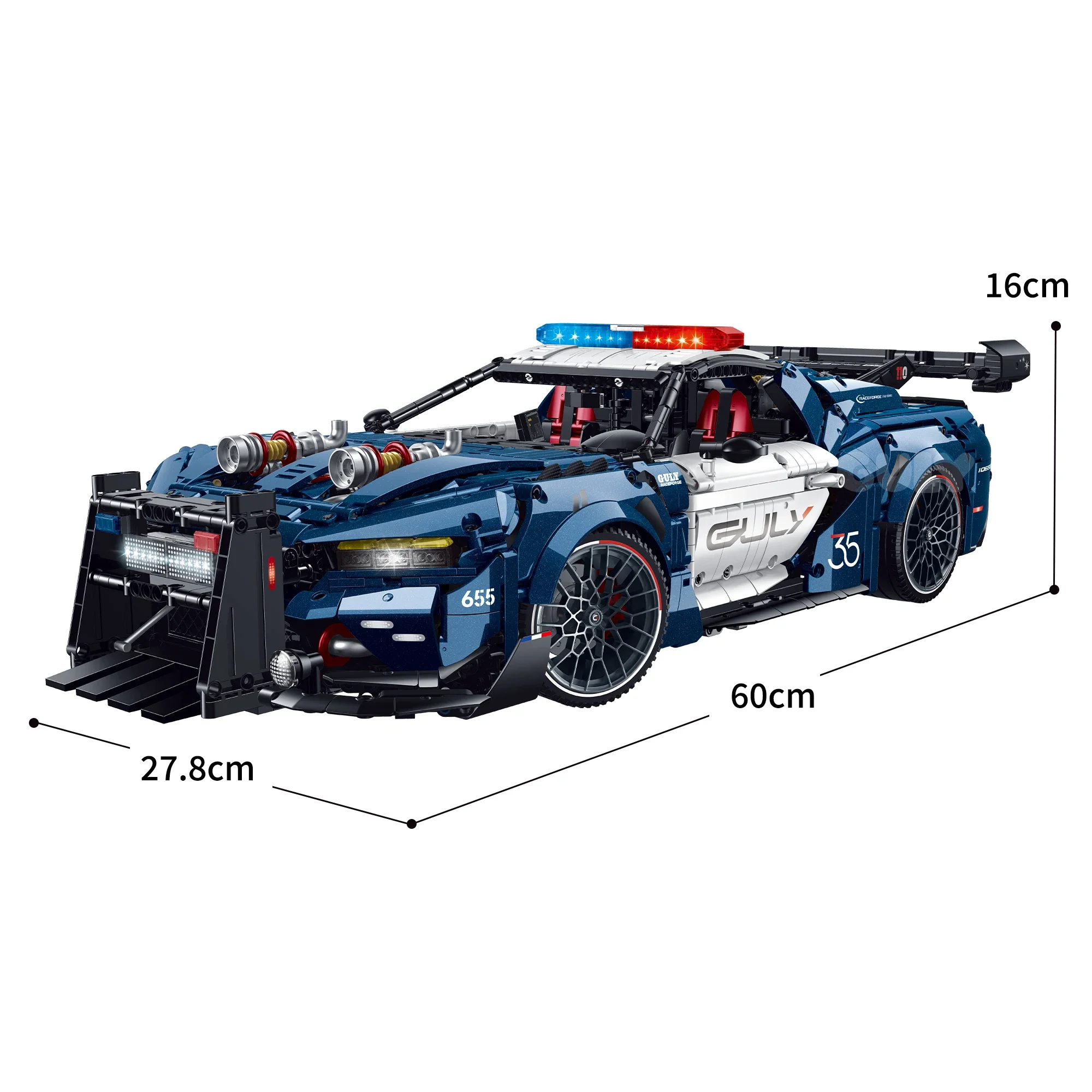 Creatieve Supercar Serie 1.8 Politieauto 3975 stks Afstandsbediening Bouwblok Auto, GULY10655 City DIY Bouwblok Model Speelgoed Jongens Verjaardagscadeau