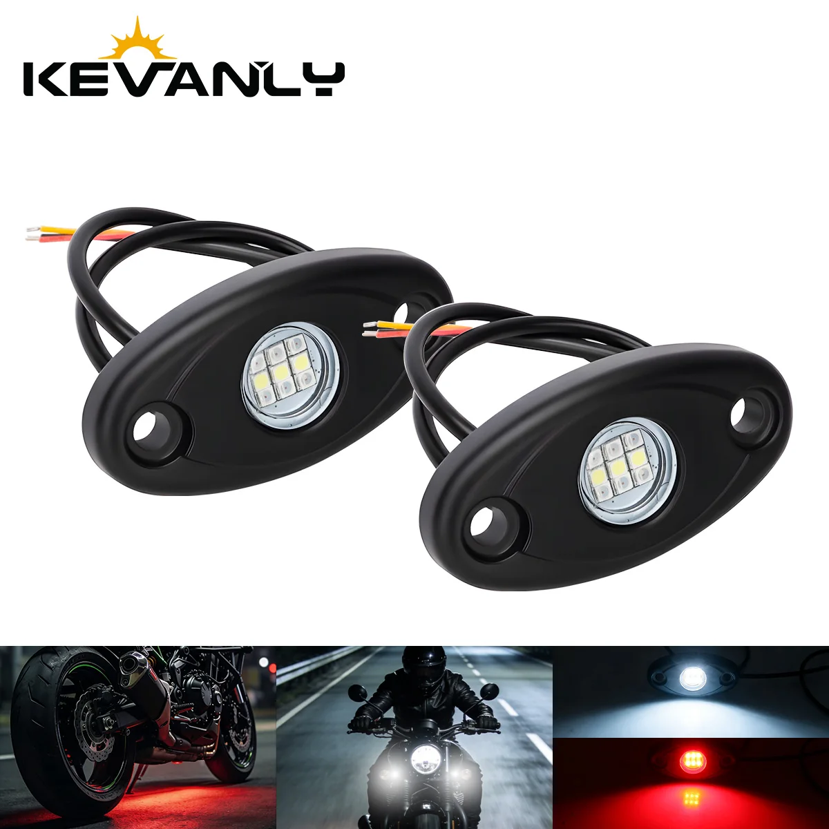 

2PCS Motorcycle LED Chassis Light 3030 9SMD Brake Underbody Light DRL Driving Lamp for Off-Road Vehicle Motorcycle ATV Truck