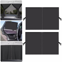 2Pcs Magnetic Car Personality Sunshades Double Layer Auto Black UV Protection Film Auto Glass Curtain For Rear Sun