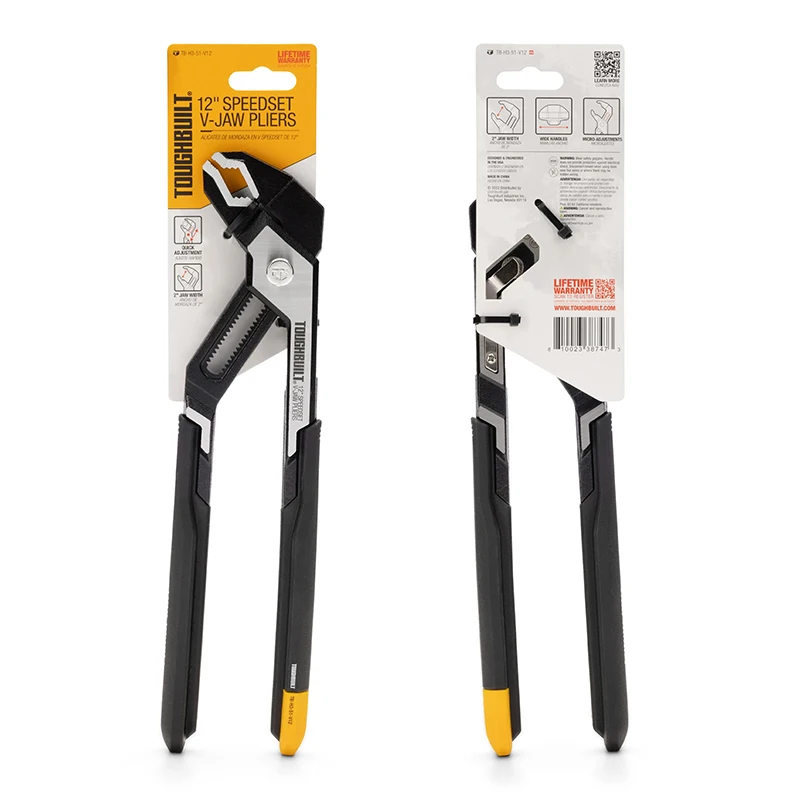 TOUGHBUILT TB-H3-51-V10/TB-H3-51-V12 Jaw SpeedSet Pliers Multi Functional Big Opening Adjustment Water Pump Pliers 10in/12in
