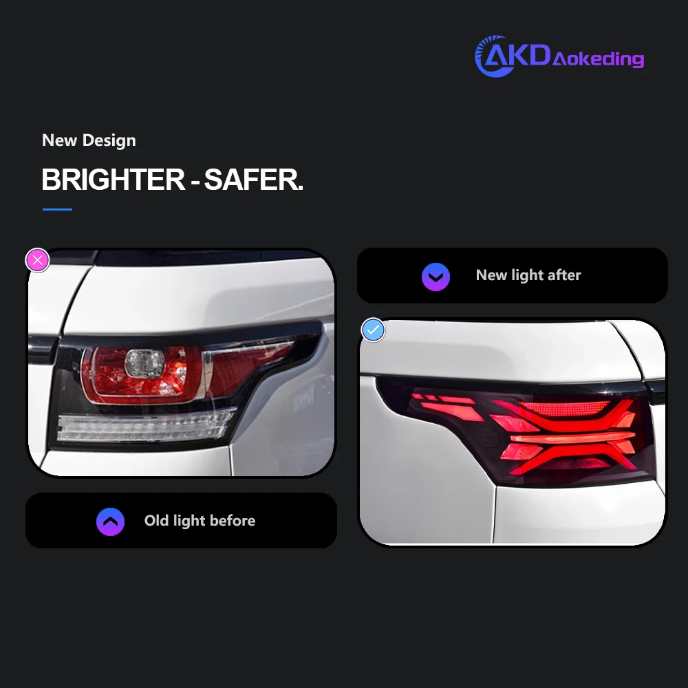 AKD Tail Lamp for Range Rover Sport LED Tail Light 2012-2022 Range Rover Sport Rear Fog Brake Turn Signal Automotive Accessories