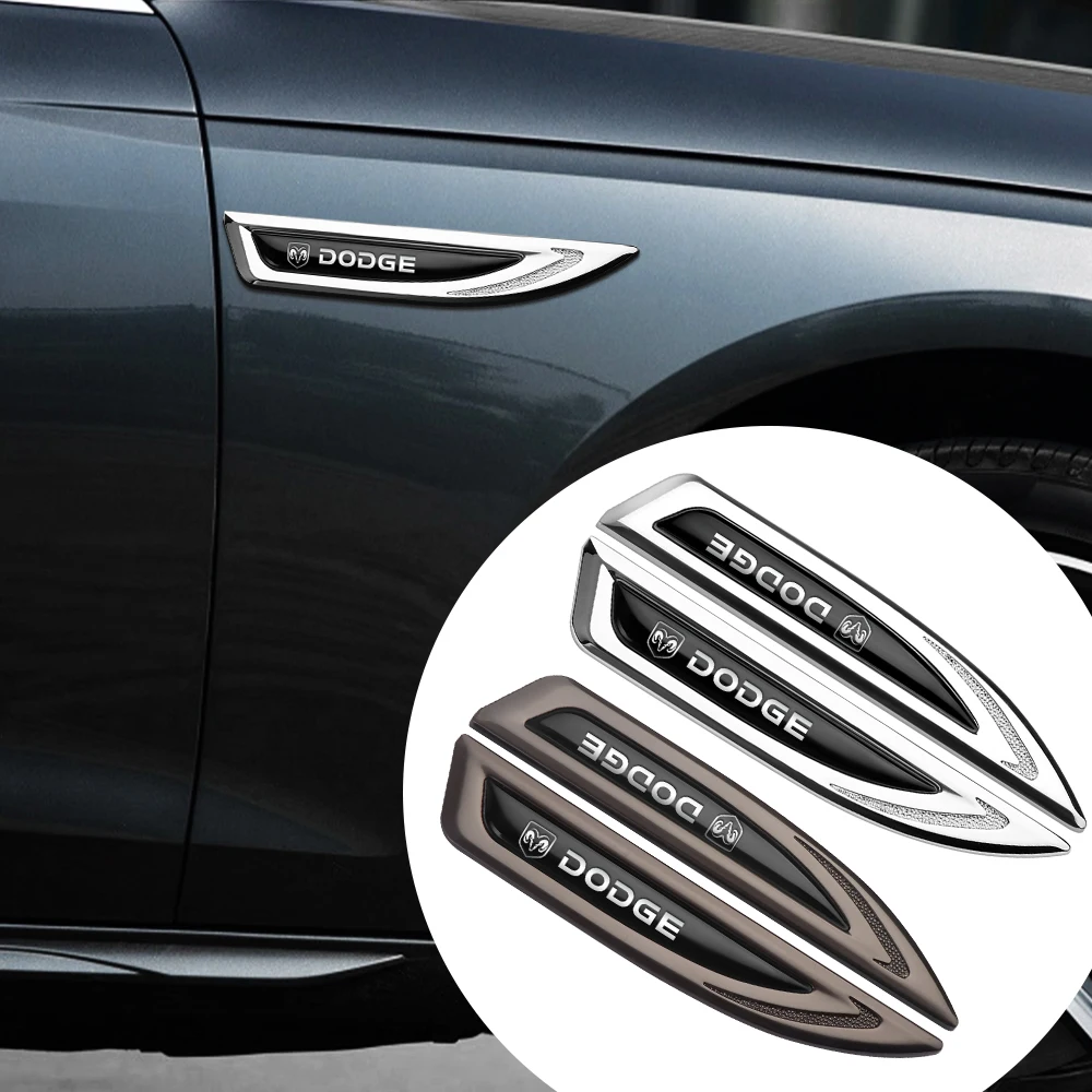 2 Peças Emblema Lateral de Carro Adesivo de Metal para Decoração de Carroceria Acessórios para Dodge Durango Caliber Dakota Neon SXT Nitro Ram Dart