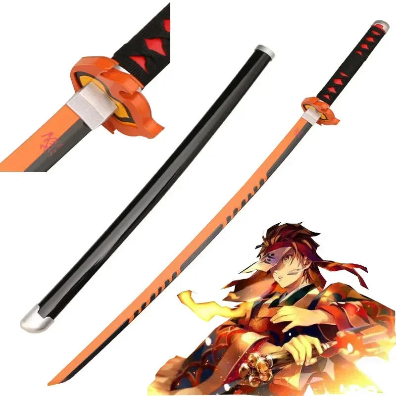 

Cosplay Kimetsu no Yaiba Orange Style God of Fire 104cm Wood Katana Role Play Demon Slayer Tomioka 41inch Sword Weapon Model