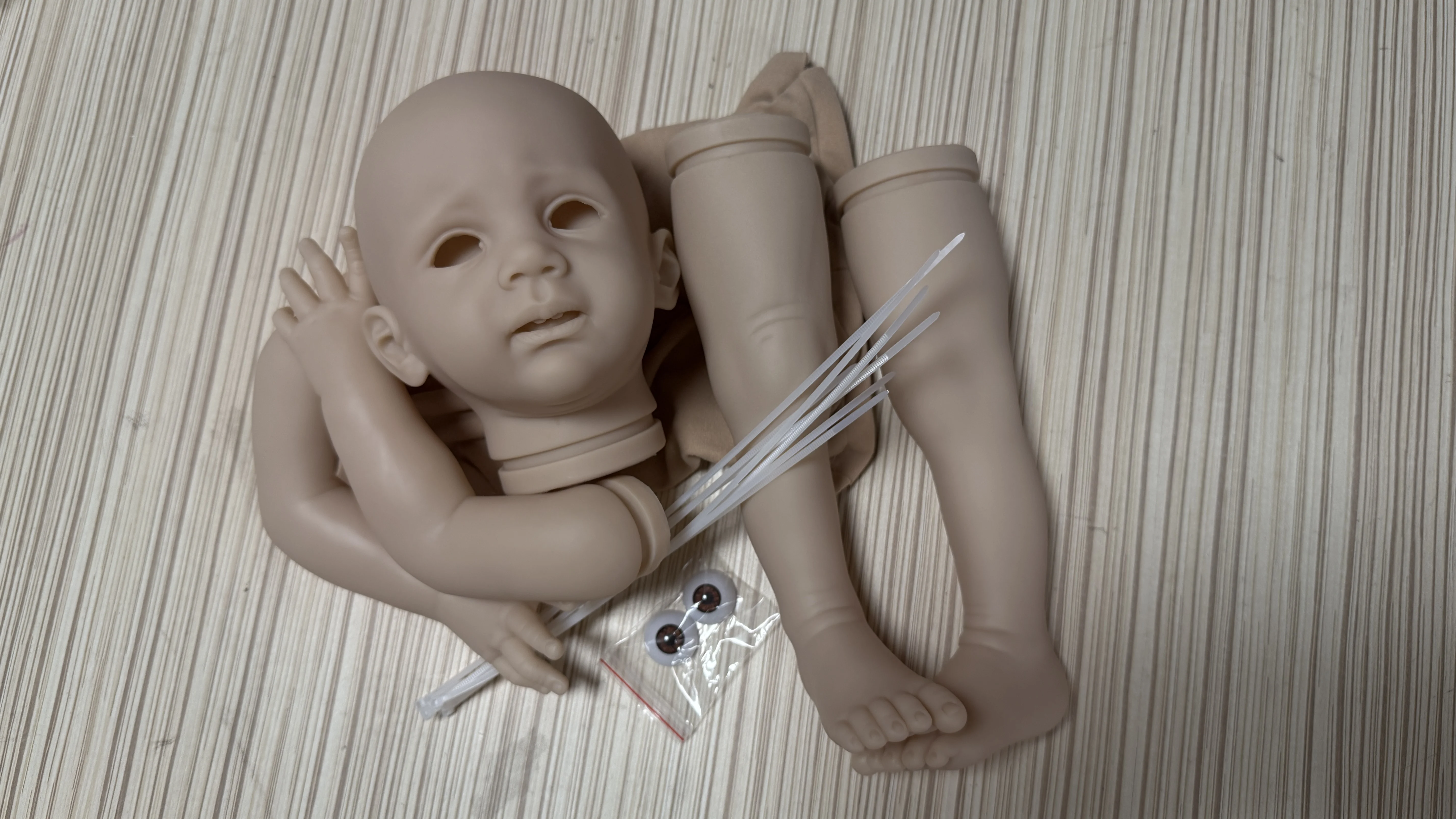 NPK 25inch Standing Legs Reborn Fritzi Unpainted Unassembled Toddler Baby DIY Doll Kit with Body and Eye