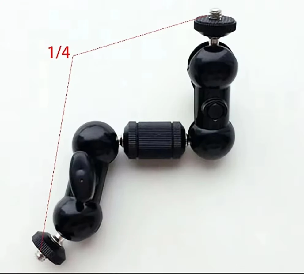 Aluminium 360 °   Adaptateur 1/4 ", support de bras magique articulé pour trépied de moniteur de caméra, adaptateur 1/4-20, unité d'adaptateur 1/4