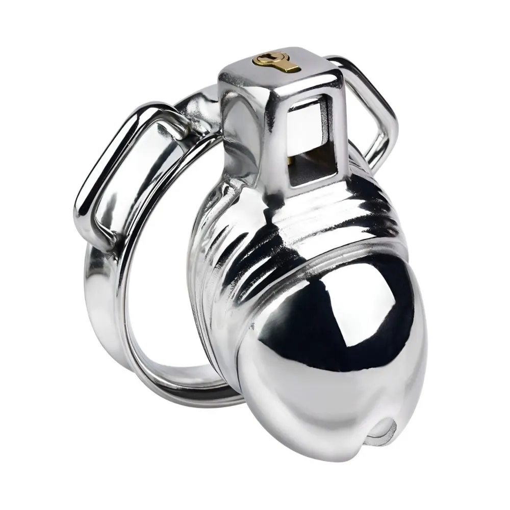 FRRK Male Chastity Cage Device Compatible with K10 Cock Rings with 2 Ears for Couple Penis Shape Cock Cage Erotic BDSM Sex Toys