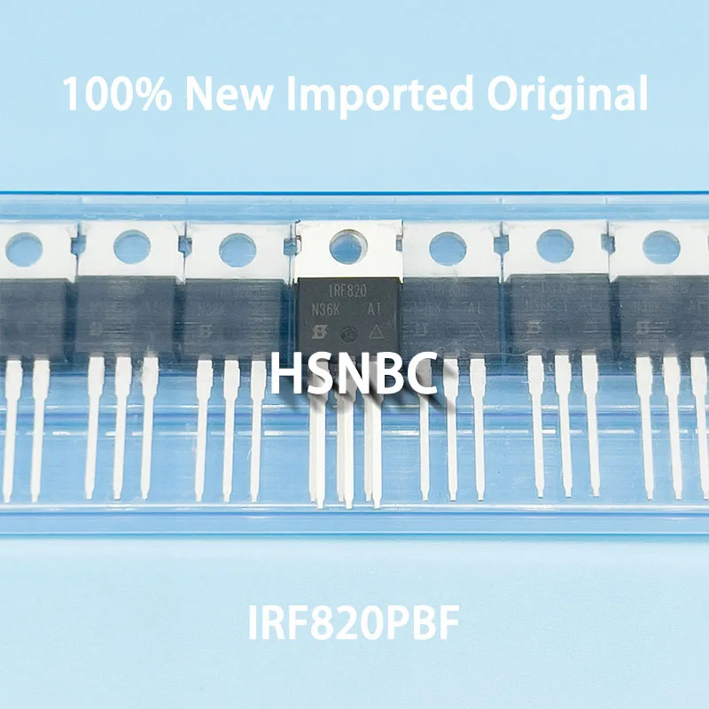 

10Pcs/Lot IRF820 IRF820PBF TO-220 500V 2.5A MOSFET N-Channel Field-effect Transistor 100% New Imported Original